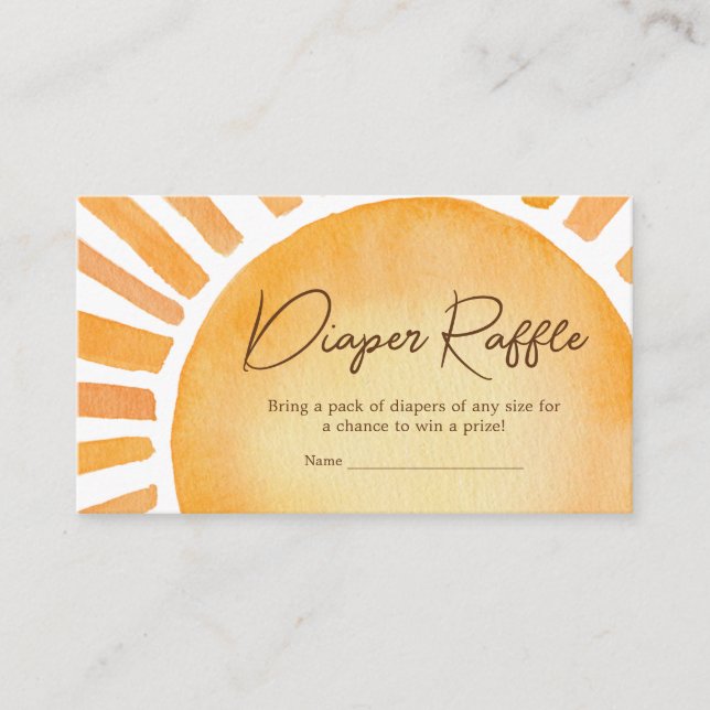 Sonnenschein-Babydusche-Windeln-Windeln Begleitkarte (Vorderseite)