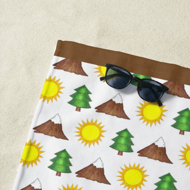 Sonnenschein Baum Berg Wanderung Wälder Außenlager Strandtuch (Beispiel)