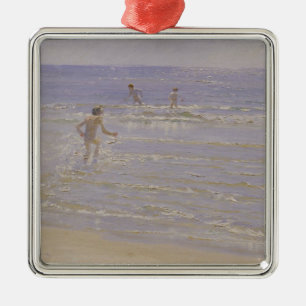 Sonnenschein bei Skagen: Schwimmende Jungen, 1892 Silbernes Ornament