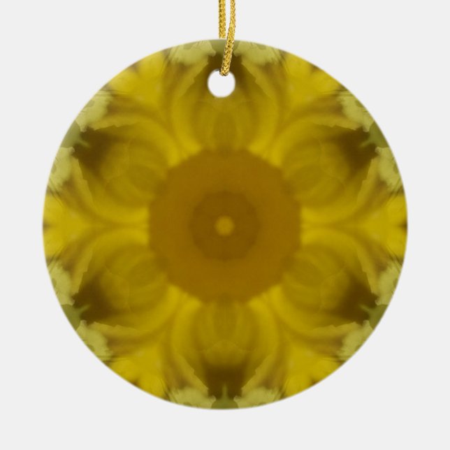 Sonnenschein Blume Burst Golden Keramik Ornament (Vorne)