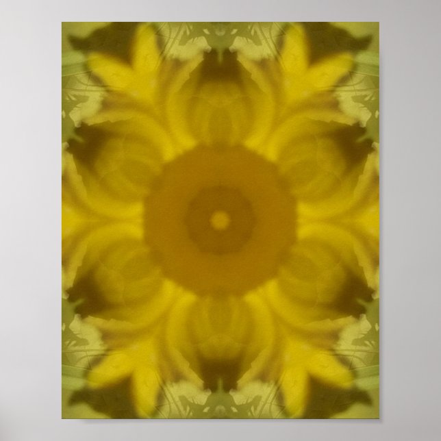 Sonnenschein Blume Burst Golden Poster (Vorne)