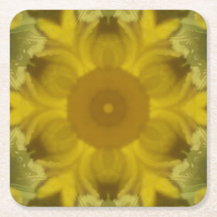 Sonnenschein Blume Burst Golden Rechteckiger Pappuntersetzer