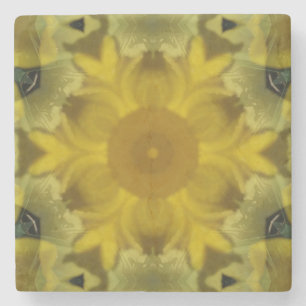 Sonnenschein Blume Burst Golden Steinuntersetzer