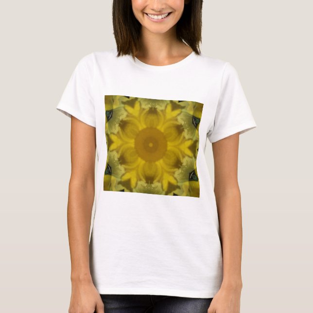 Sonnenschein Blume Burst Golden T-Shirt (Vorderseite)