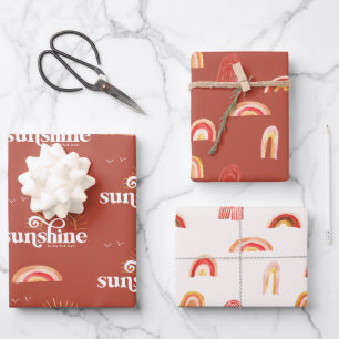 Sonnenschein   Boho Baby Shower Geschenkpapier Set