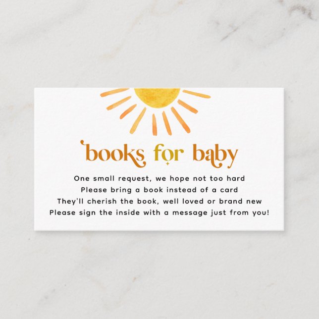 Sonnenschein-Bücher für Baby Begleitkarte (Vorderseite)
