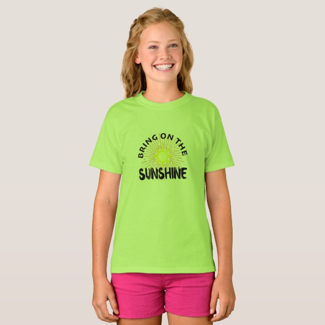 Sonnenschein-Design - Mädchen' Basic T-Shir T-Shirt (Vorne ganz)