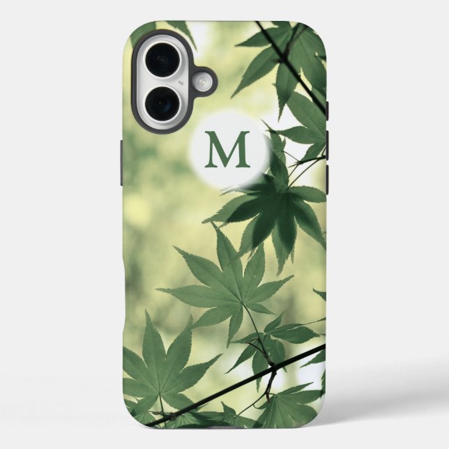 Sonnenschein durch Ahornblätter Monogramm Case-Mate iPhone Hülle (Rückseite)