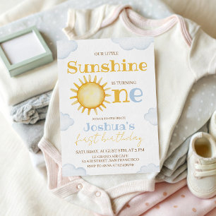 Sonnenschein-Einladung zum ersten Geburtstag Einladung
