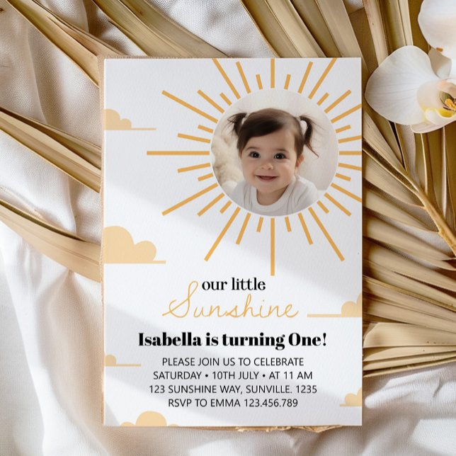 Sonnenschein Erste Reise rund um die Sonne Geburts Einladung (Von Creator hochgeladen)