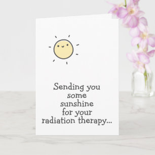 Sonnenschein für Ihre Strahlentherapie. Durchhalte Karte
