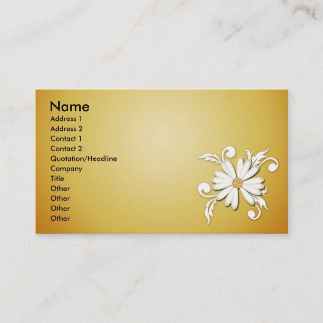 Sonnenschein-Gänseblümchen Visitenkarte (Vorderseite)