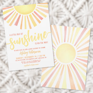 Sonnenschein Gedämpfte geschlechtsneutrale Babypar Einladung