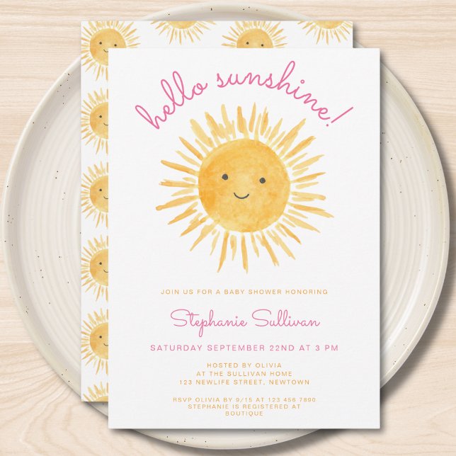 Sonnenschein Girl's Baby Shower Einladung (Von Creator hochgeladen)
