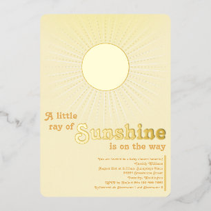 Sonnenschein Gold Son Baby Shower Folien-Einladung Folieneinladung