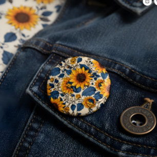 Sonnenschein im Blut: Sonnenblumenknopf Button