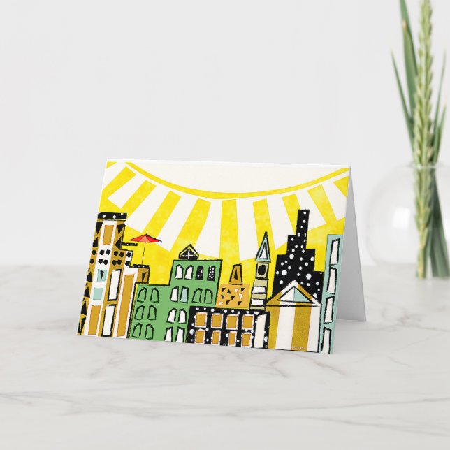 SONNENSCHEIN IN DER STADT DANKESKARTE (Vorderseite)