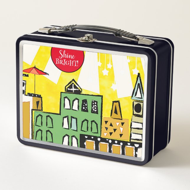 SONNENSCHEIN IN DER STADTMETALLBOX METALL BROTDOSE (Vorderseite)