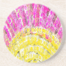 Sonnenschein in Gelb und Fuchsia Sandstein Untersetzer