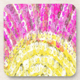 Sonnenschein in Gelb und Fuchsia Untersetzer