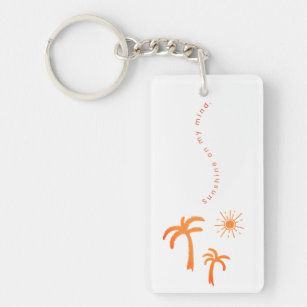 Sonnenschein in meinem Kopf Sommer tropische Palme Schlüsselanhänger