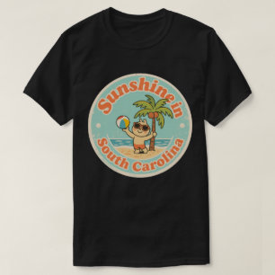 Sonnenschein in South Carolina_ Retro Palmenbaum  T-Shirt