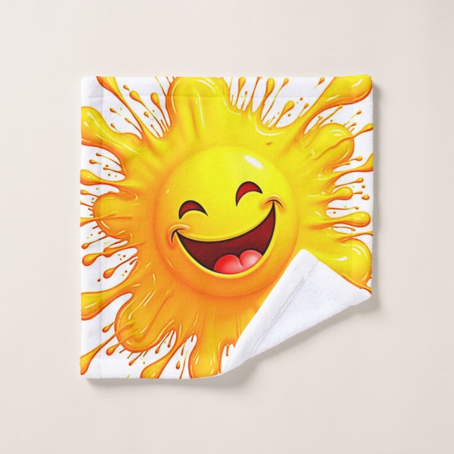 Sonnenschein-Lächeln: Explodierende Freude Badhandtuch Set (Waschlappen)