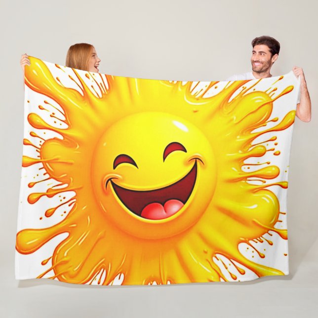 Sonnenschein-Lächeln: Explodierende Freude Fleecedecke (Beispiel)