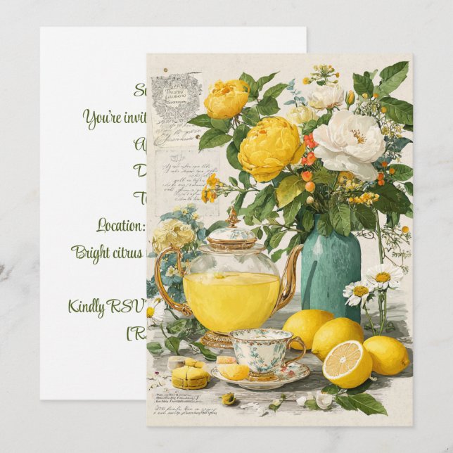 Sonnenschein | Lemon Zest Einladung (Vorne/Hinten)