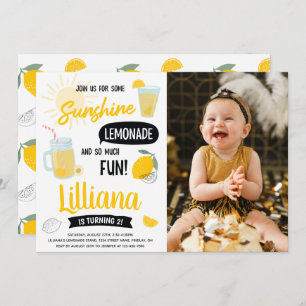 Sonnenschein Lemonade & Fun jedes Foto im Alter Ge Einladung