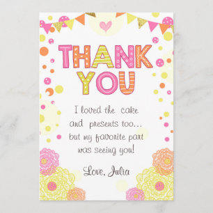 Sonnenschein-Limonade-Geburtstag danken Ihnen, Dankeskarte