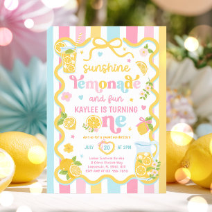 Sonnenschein-Limonade-und-Spaß-1.-Geburtstagsfeier Einladung