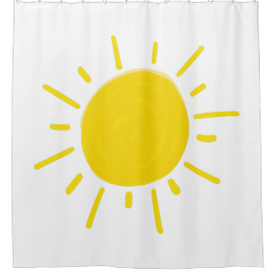 Sonnenschein malte launische gelbe Sonne Duschvorhang