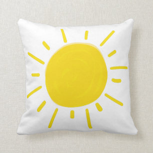 Sonnenschein malte wunderliche gelbe Sonne Kissen