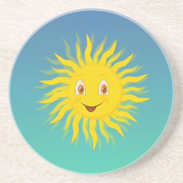 Sonnenschein mit kreisförmigen Linien Getränkeuntersetzer (Vorne)