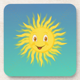 Sonnenschein mit kreisförmigen Linien Untersetzer