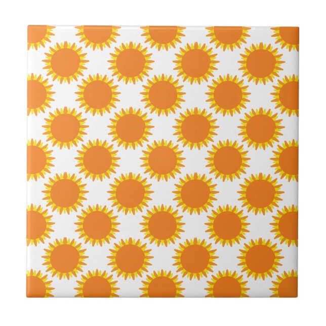 Sonnenschein-Muster  Fliese (Vorderseite)