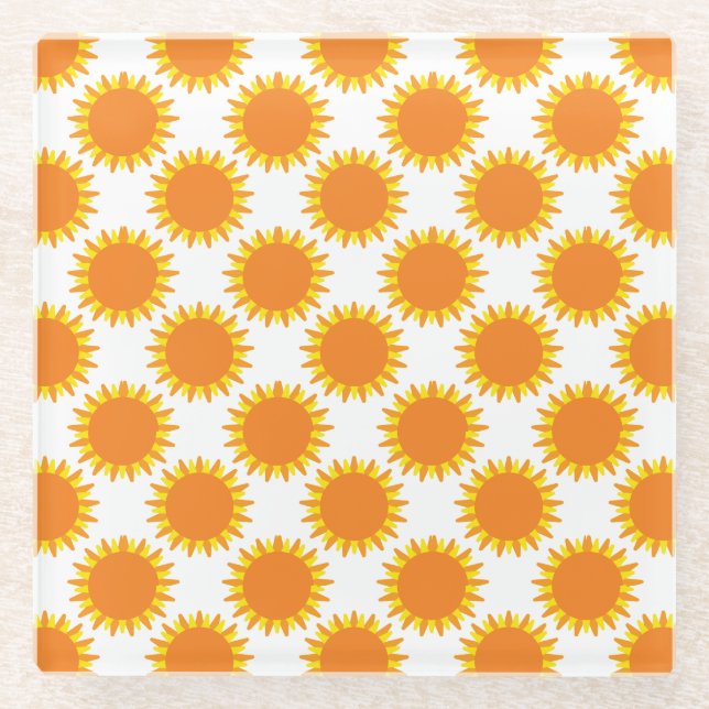 Sonnenschein-Muster  Glasuntersetzer (Vorderseite)