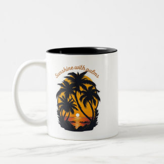 Sonnenschein & Palmen Einladungen – Tropische Eleg Zweifarbige Tasse