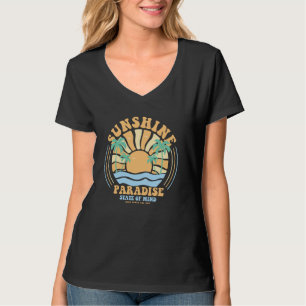 Sonnenschein Paradies Welle Sommer Palmenbaum Hier T-Shirt