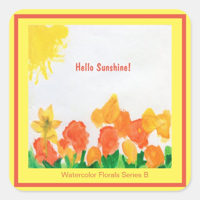 Sonnenschein Quadratischer Aufkleber (Vorderseite)