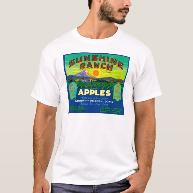 Sonnenschein-Ranch Apple beschriften - Wapato, WA T-Shirt (Vorderseite)
