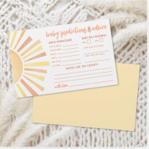 Sonnenschein Rat Vorhersage Karte Sun Baby Shower