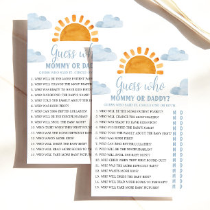 Sonnenschein "Raten Sie mal, wer." Baby Shower Gam
