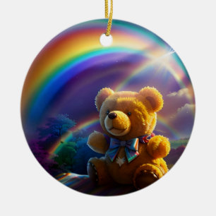 Sonnenschein Regenbogen Teddybär Wunderland Keramik Ornament