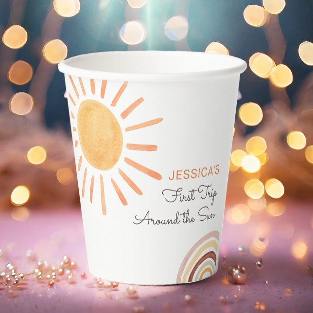 Sonnenschein-Regenbogenreise Rund um die Sonne 1.  Pappbecher (Von Creator hochgeladen)