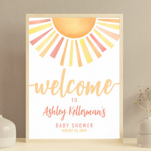 Sonnenschein Rosa Sonnens Baby Shower Willkommenss Poster