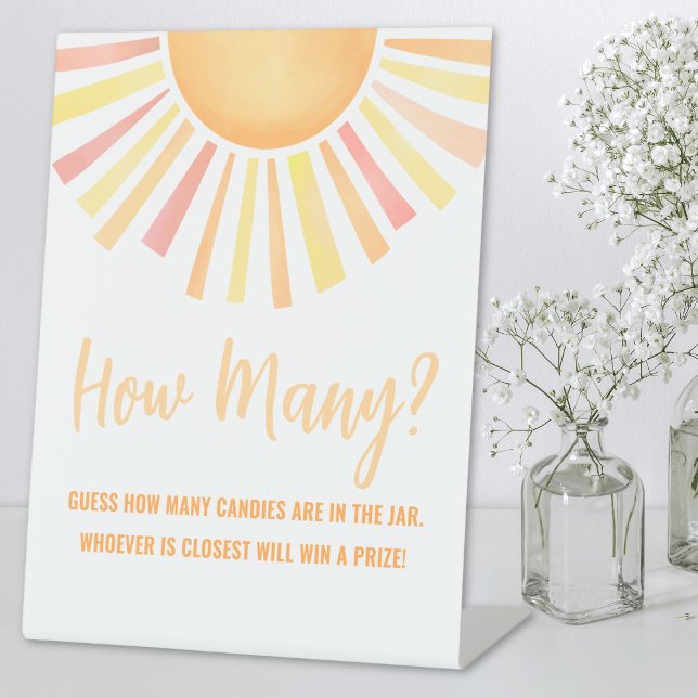 Sonnenschein schätzen, wie viele Sun Baby Shower G Sockelschild (Sunshine Guess How Many Sun Baby Shower Game Pedestal Sign)