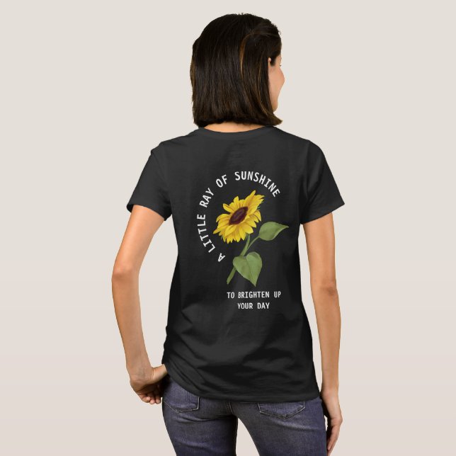 Sonnenschein schwarze Sonnenblume Personalisiert T-Shirt (Schwarz voll)