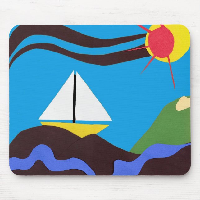 Sonnenschein-Seemann-Maus Mousepad (Vorne)